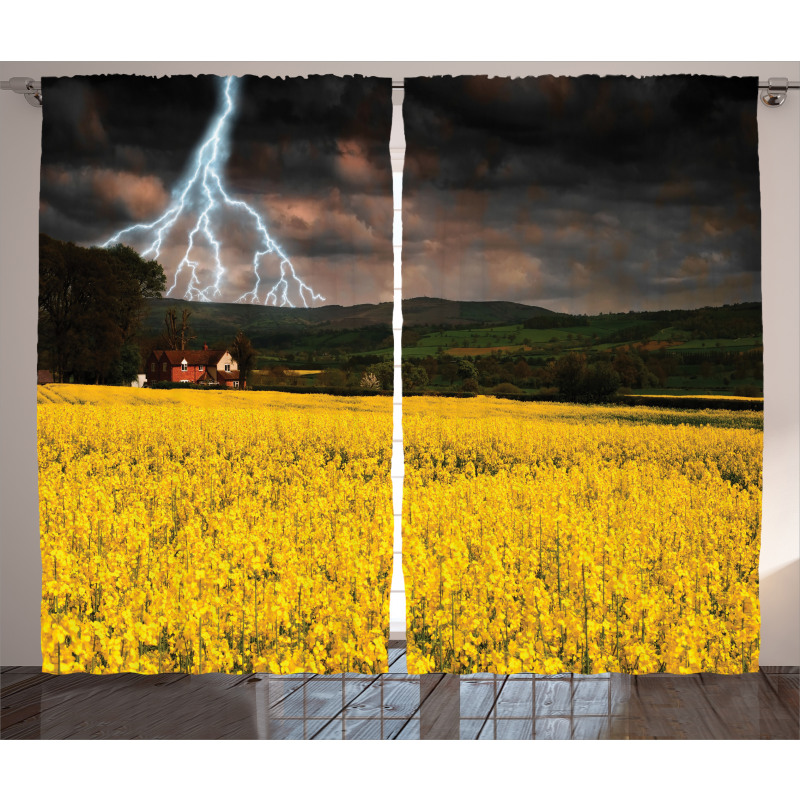 Thunderstorm over Meadow Curtain