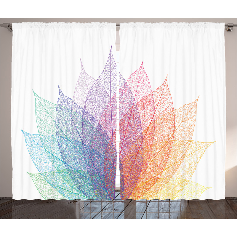 Delicate Leaves Art Curtain
