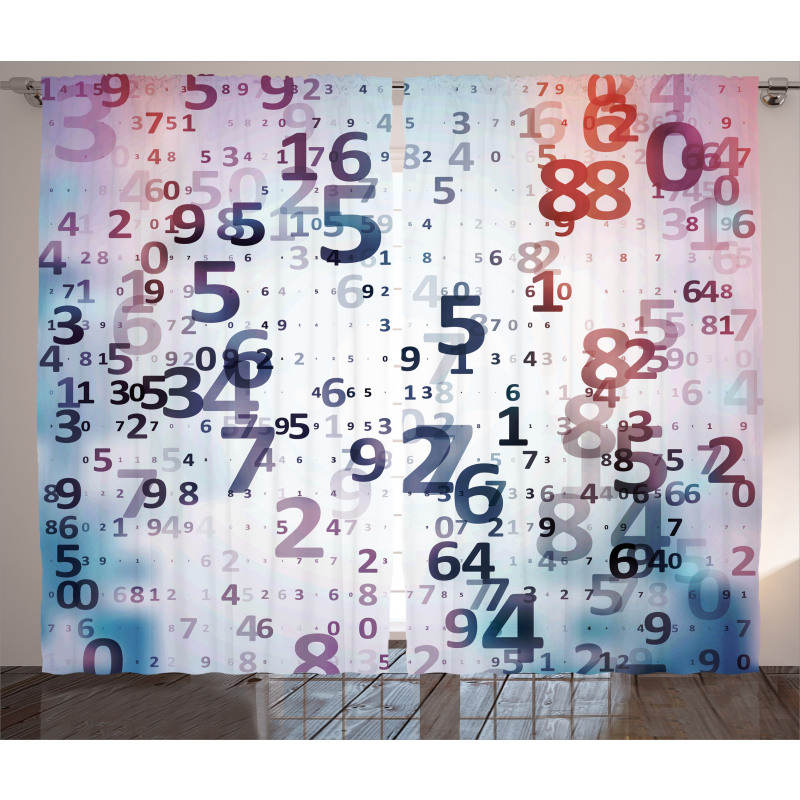 Digital Code Numbers Curtain