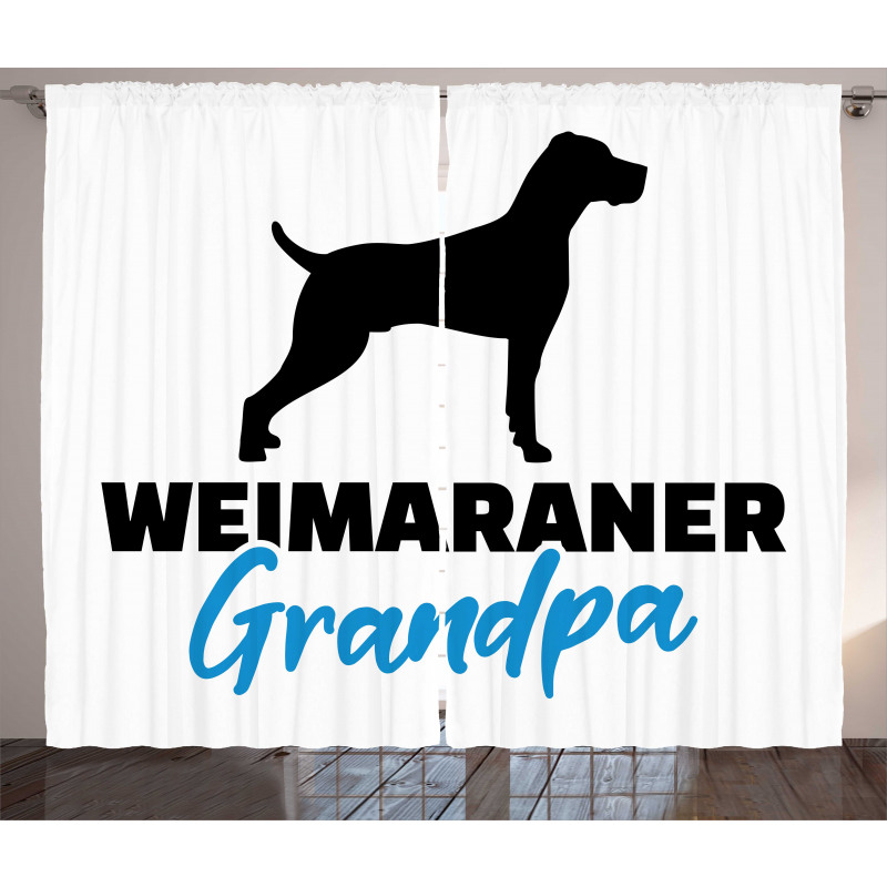 Hayvan Perde Büyükbaba ve Weimaraner Cinsi Köpek Metni