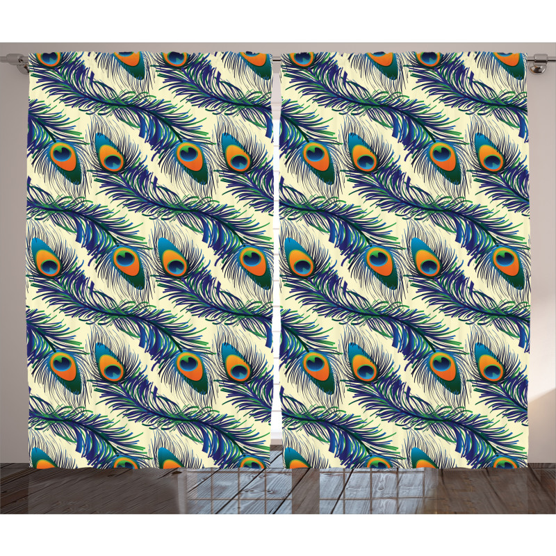 Ornamental Peacock Bird Curtain