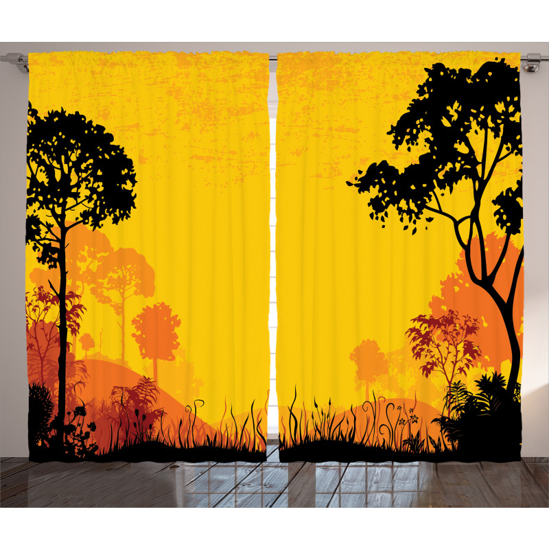 Woodland at Sunset Curtain