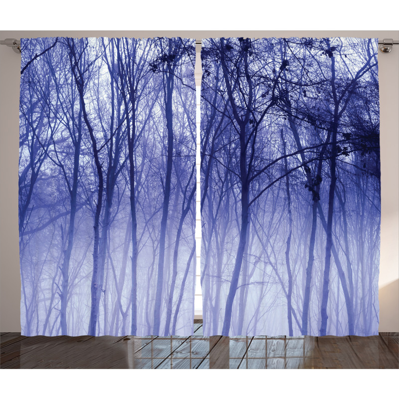 Winter Woodland Foggy Curtain