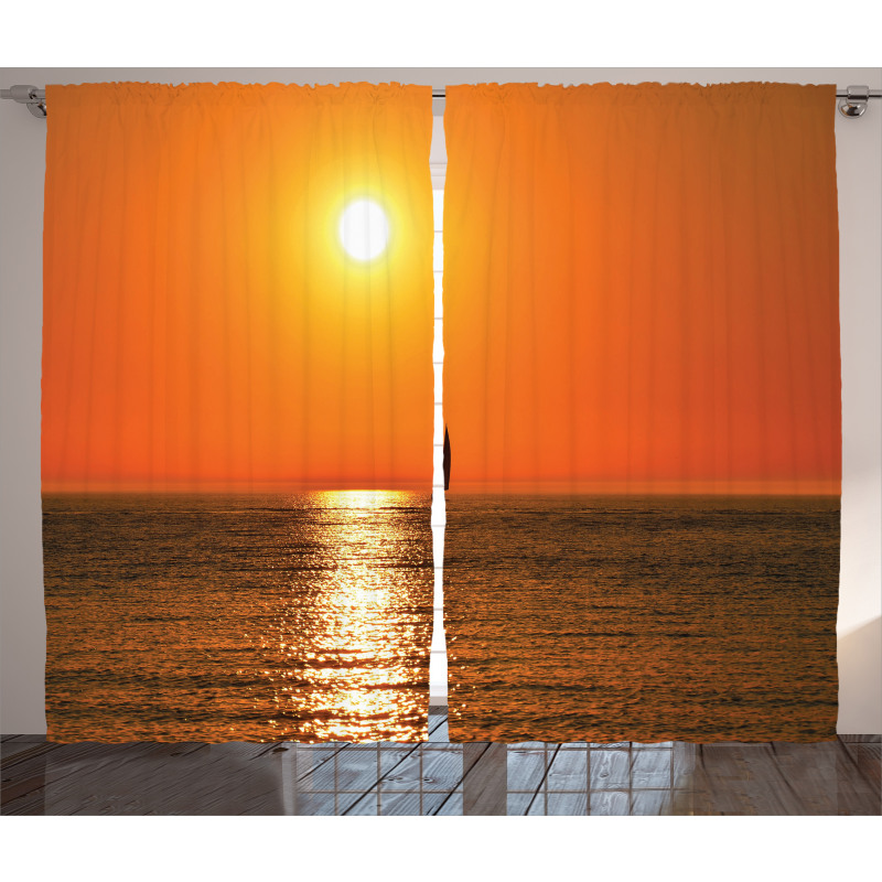 Sailboat Sea Sunrise Curtain