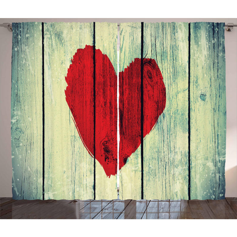 Heart Wooden Wall Curtain