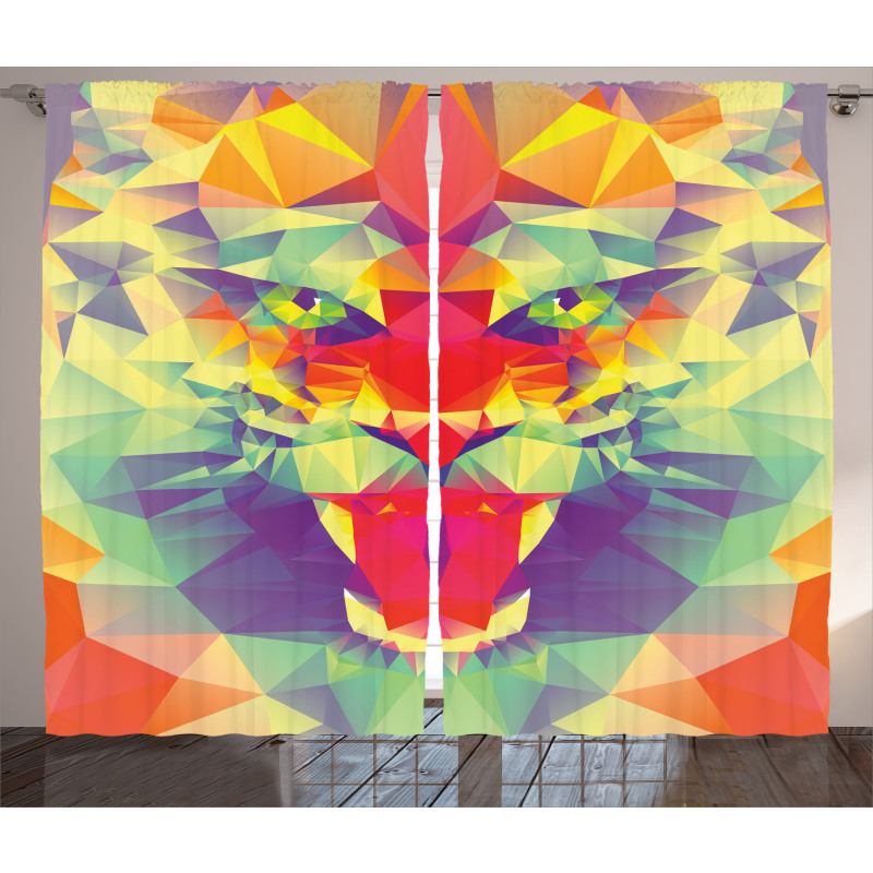King of Jungle Lion Curtain
