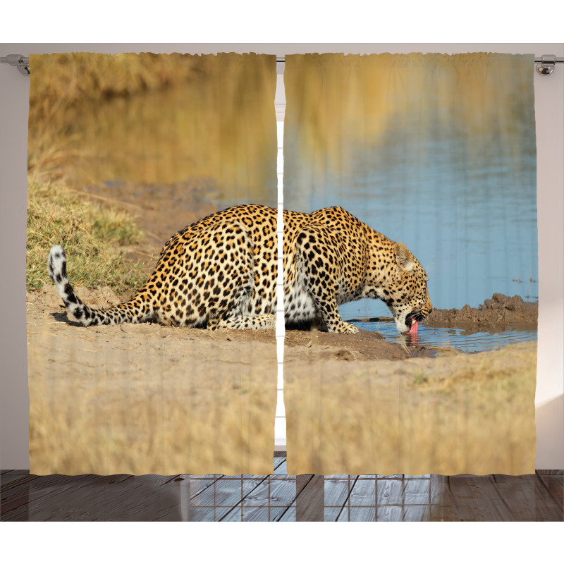 Leopard in Safari Curtain