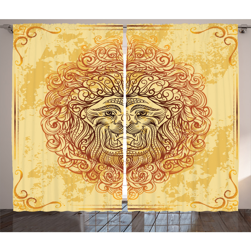 Lion Zodiac Astrology Curtain