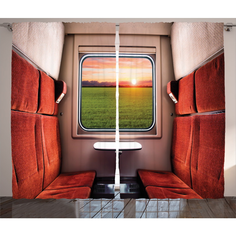 Window Railroad Travel Curtain