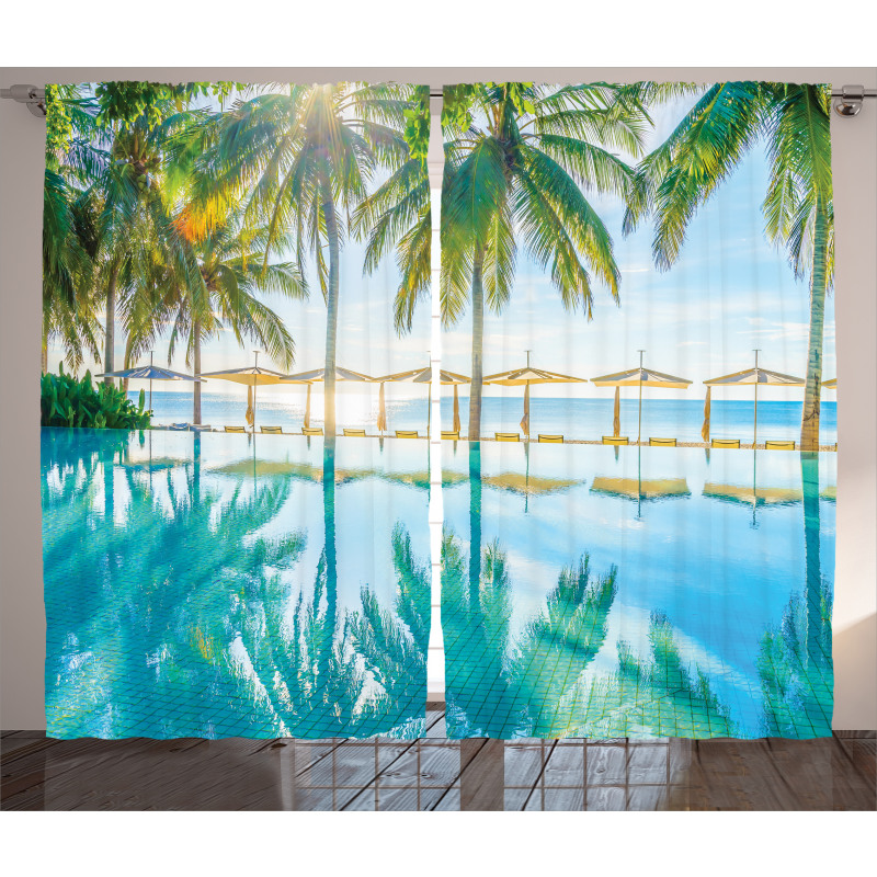 Palm Tree Hotel Pool Curtain