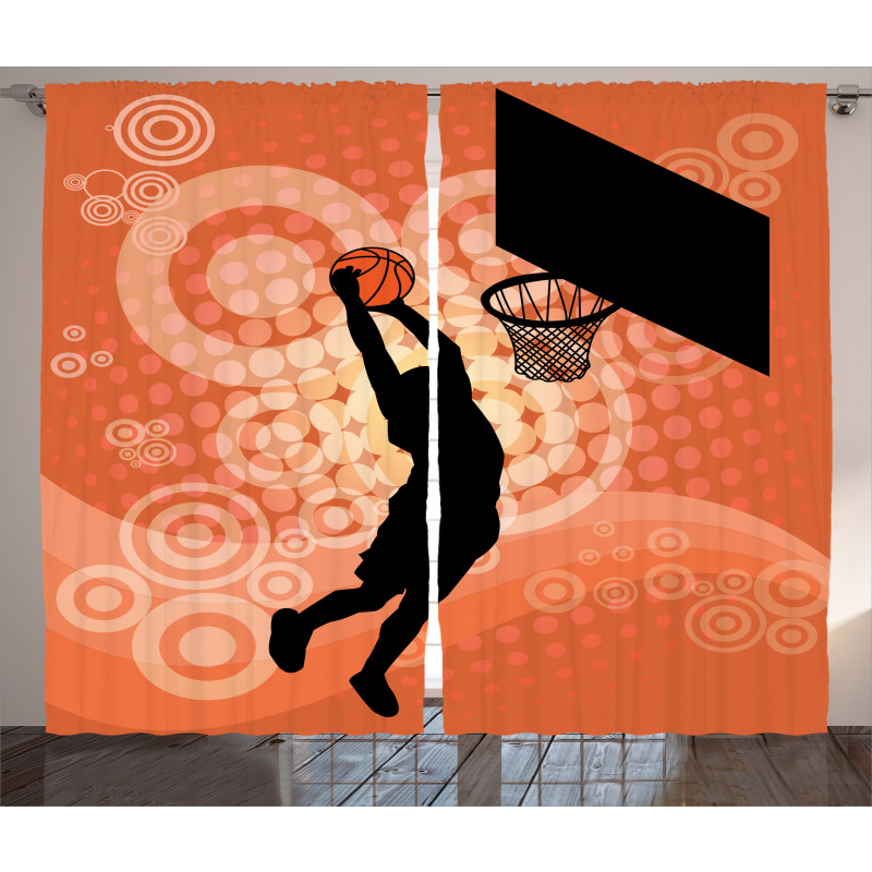 Basketball Dunk Athlete Curtain