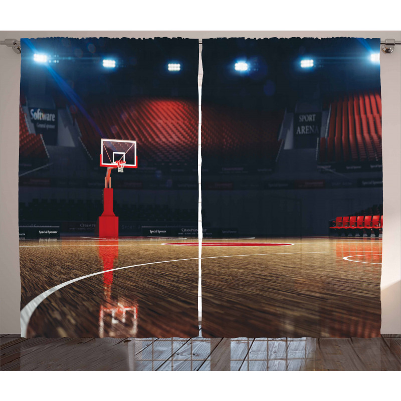 Empty Basketball Court Curtain