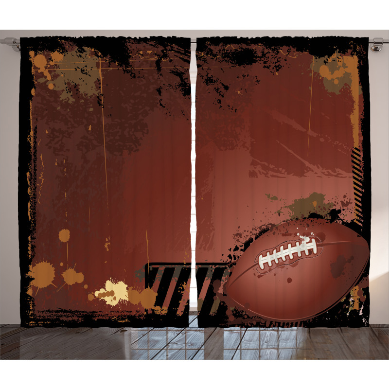 American Football Art Curtain