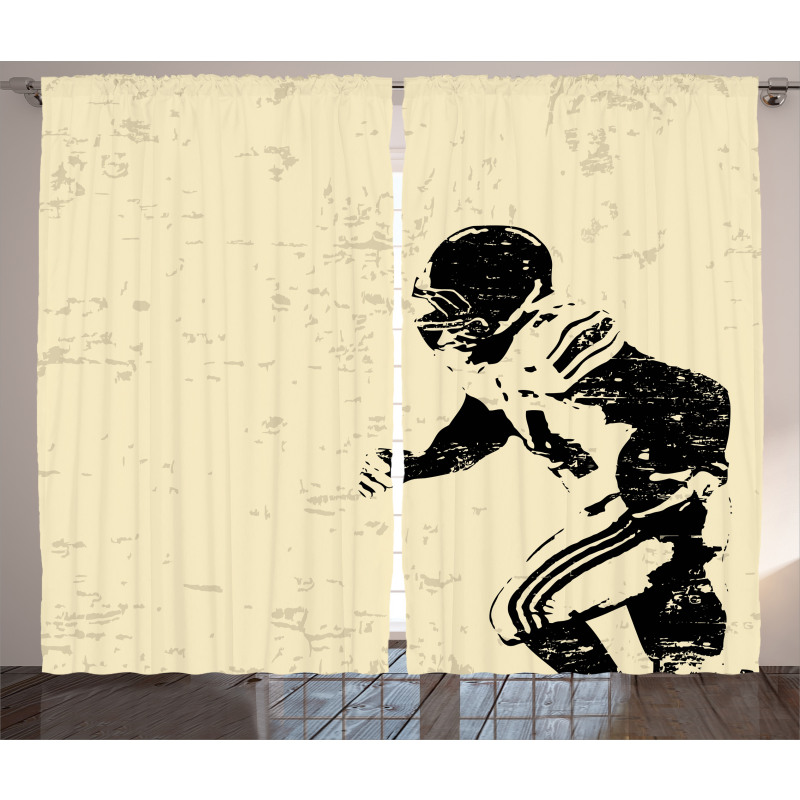 Rugby Player in Action Curtain