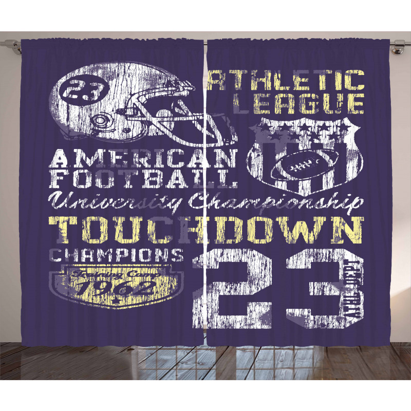 Retro American Football Curtain
