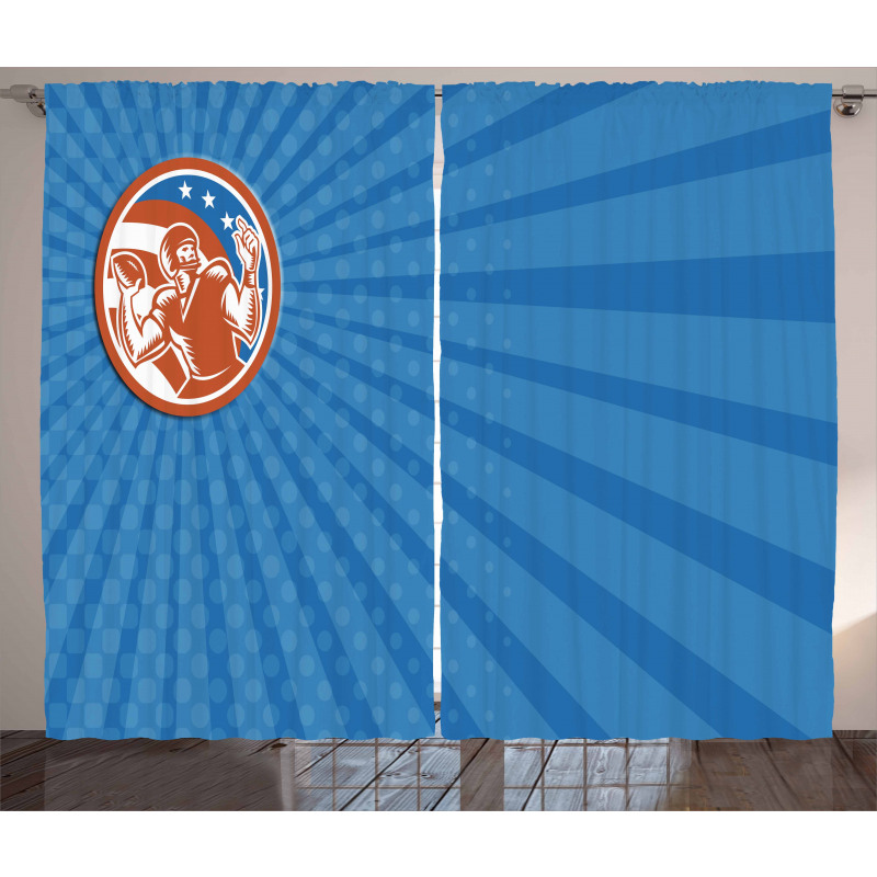 Pop Art American Football Curtain