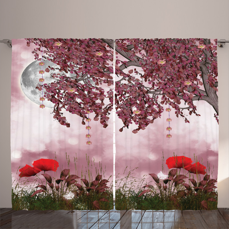 Dream Garden with Poppies Curtain