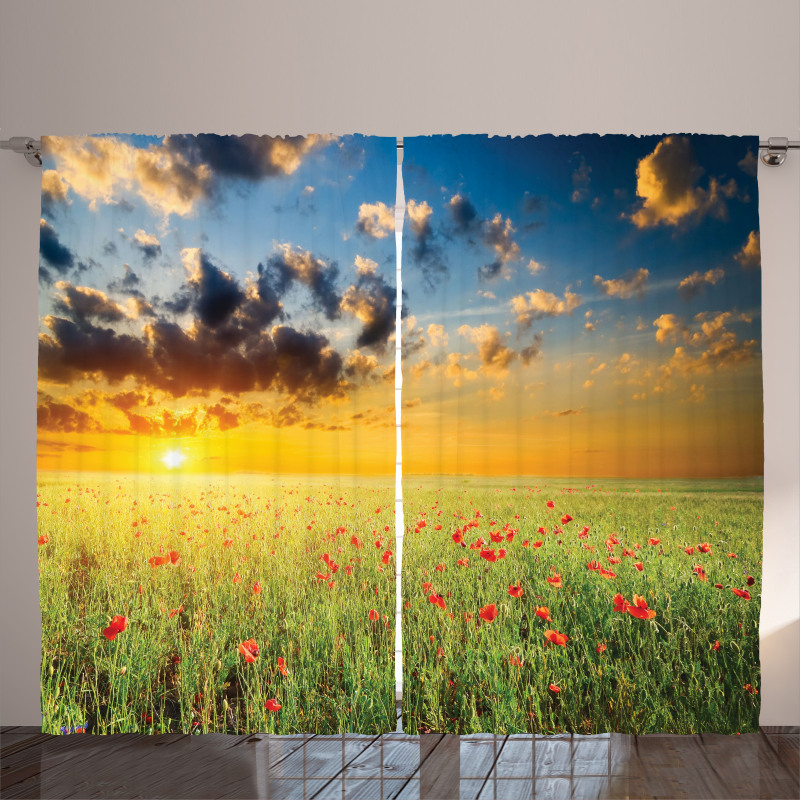 Sunset at Meadow Poppy Curtain