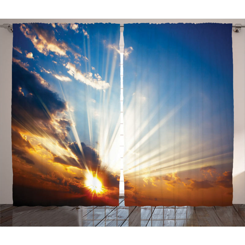 Sunbeams in Sky Scenery Curtain
