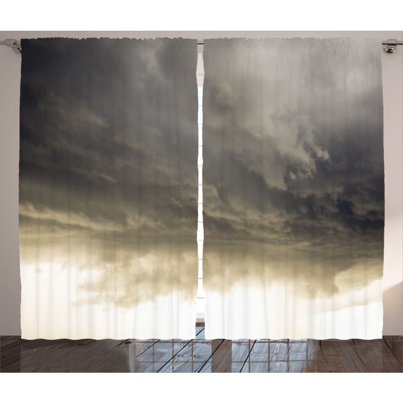 Cloudy Dark Sky Hurricane Curtain