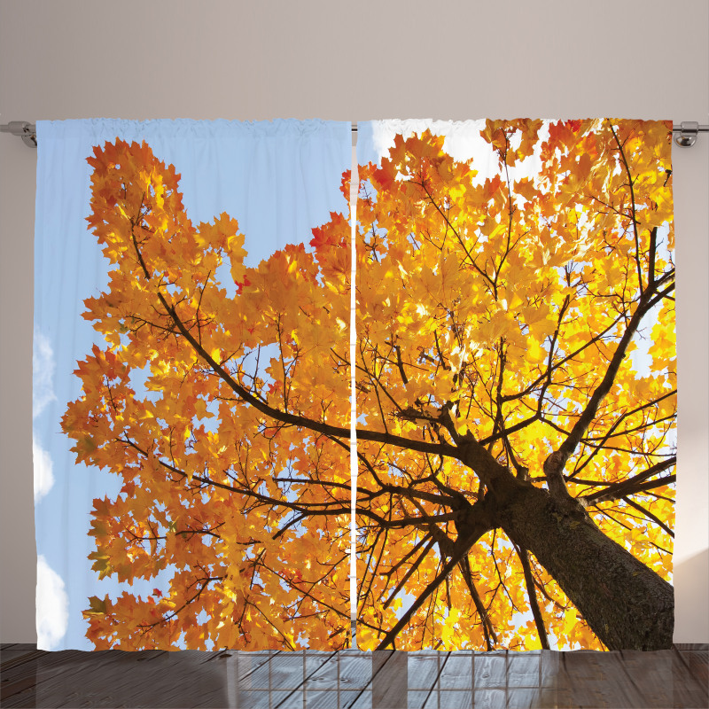 Maple Leaves Fall Autumn Curtain
