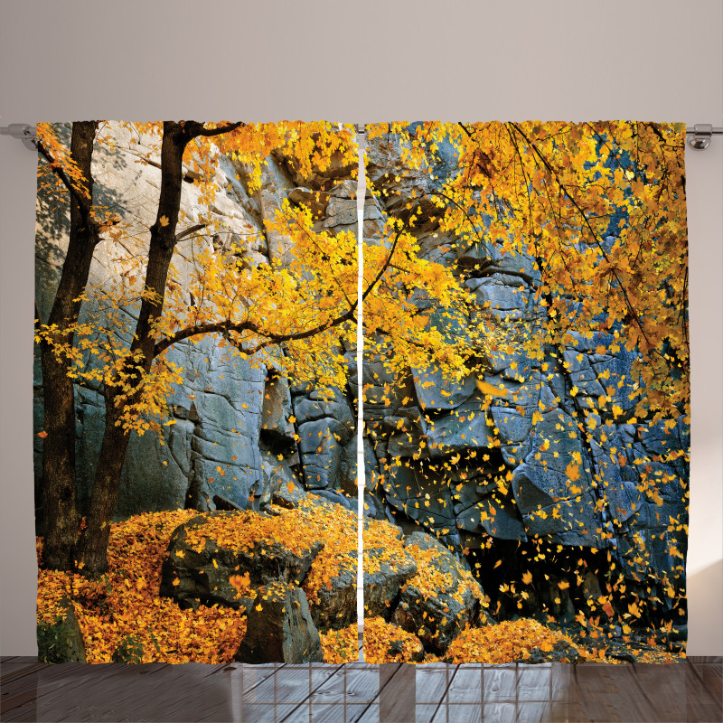 Maple Falling Leaves Curtain