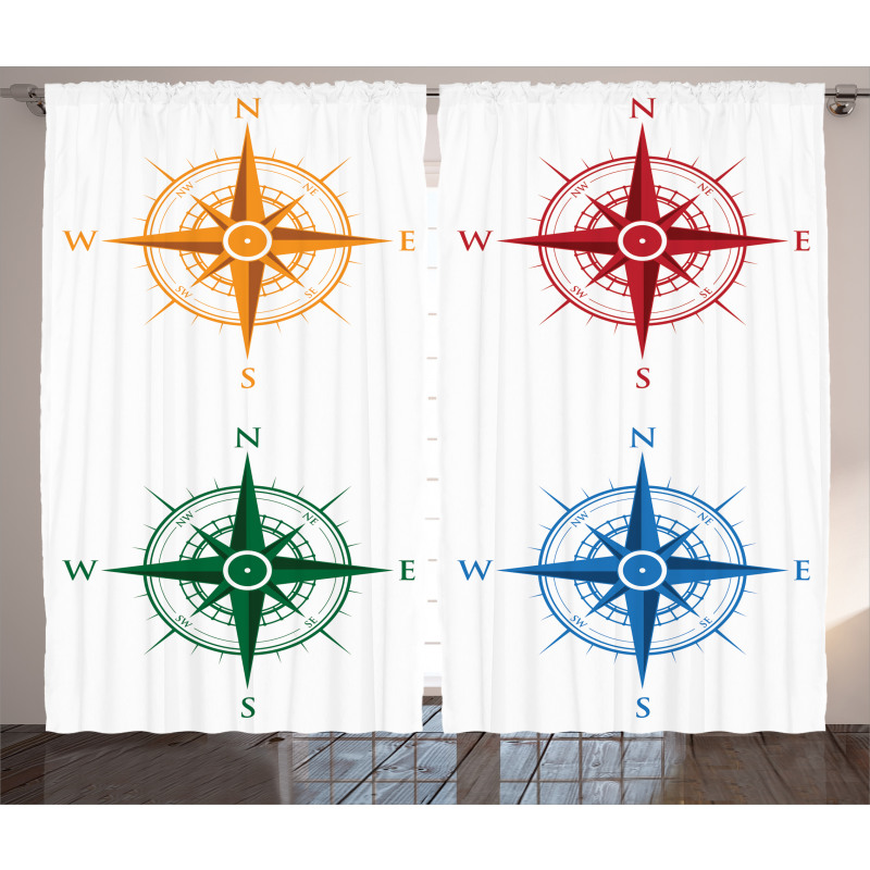 Colorful Compasses Curtain