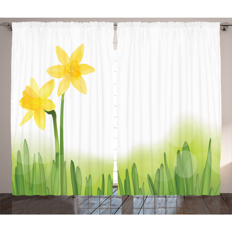 Daffodils with Grass Curtain