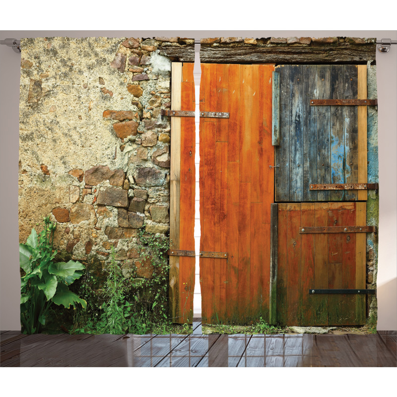 Old French Wooden Door Curtain