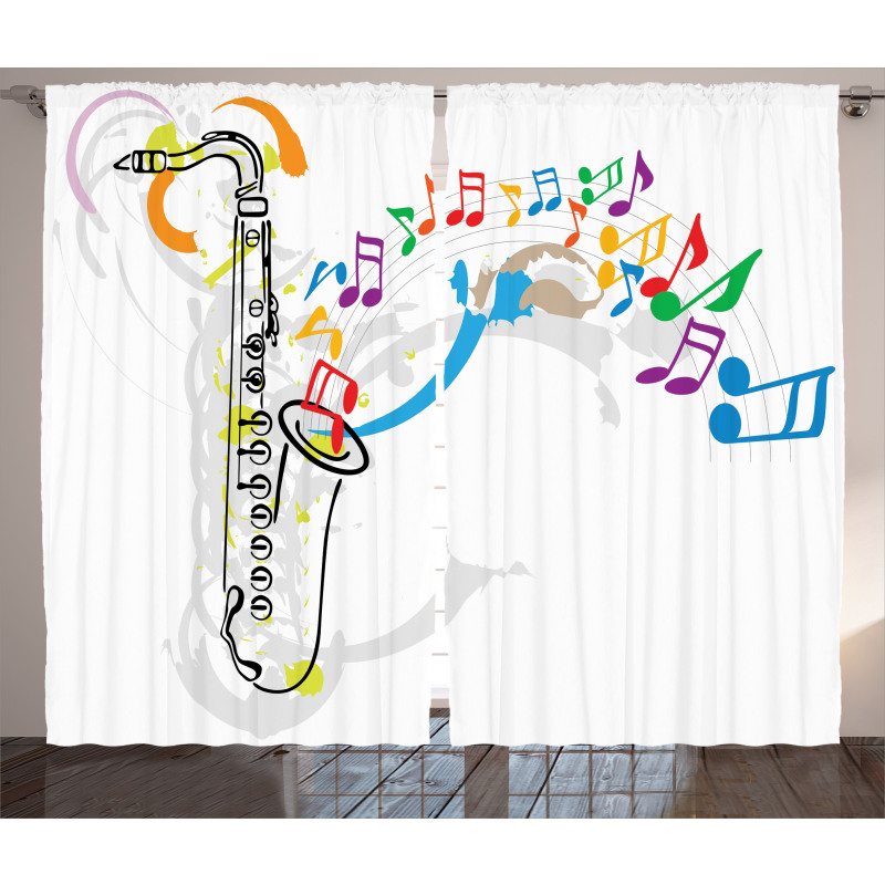 Festival Music Notes Curtain