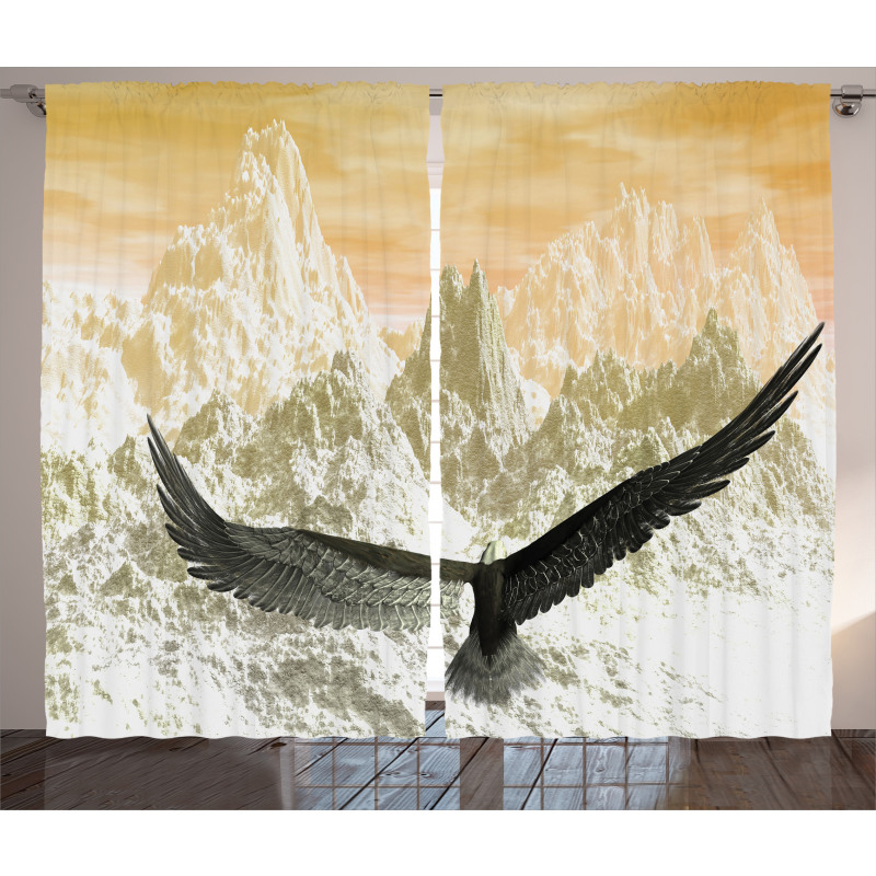 Eagle Flying Mountains Curtain