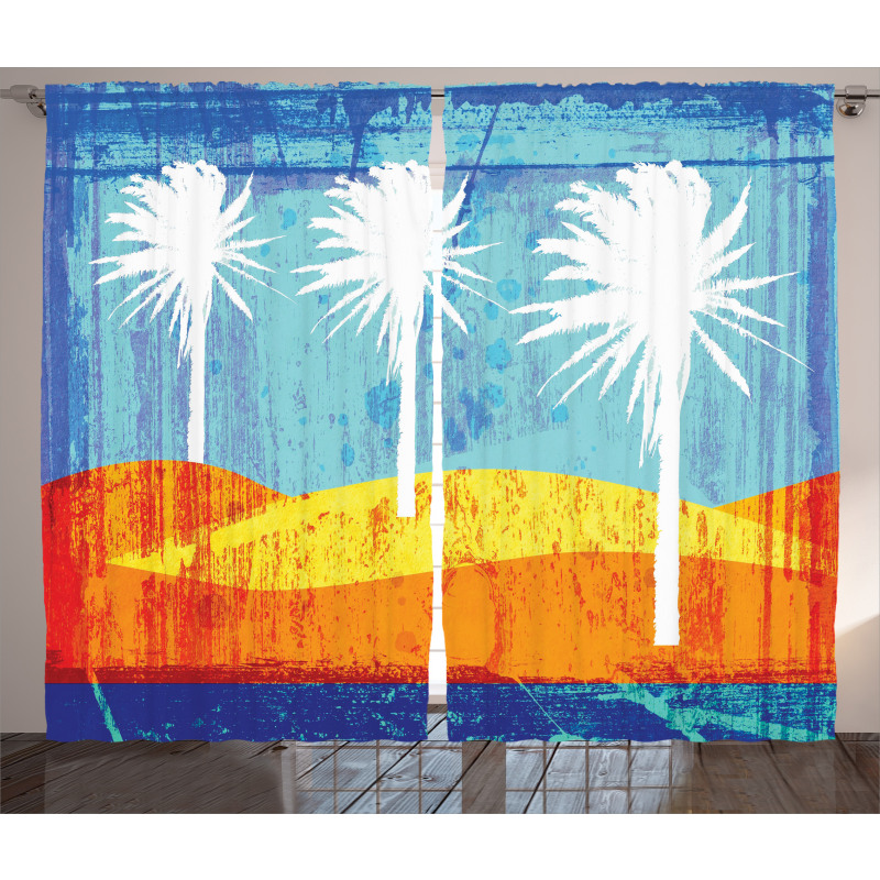 Tropic Beach Palms Curtain