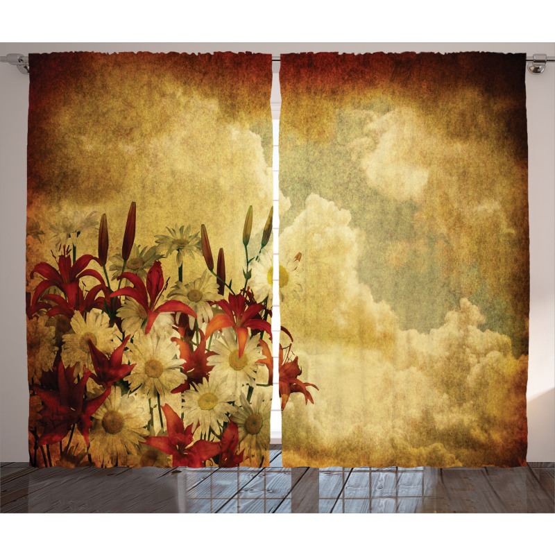 Retro Flower Chamomile Curtain