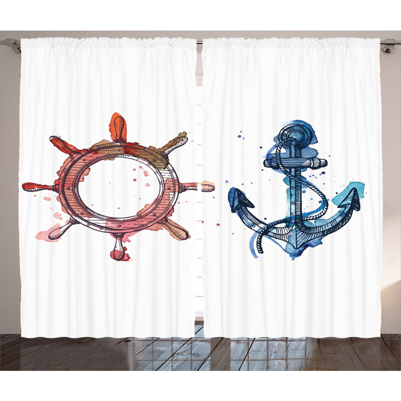 Nautical Steering Wheel Curtain