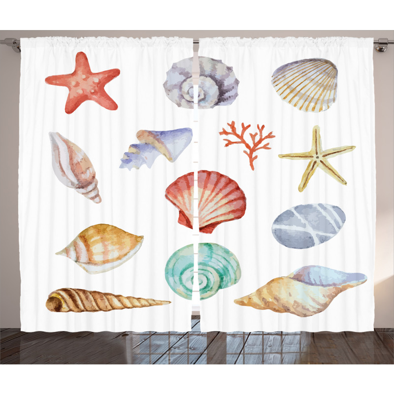 Seashells Exotic Animals Curtain