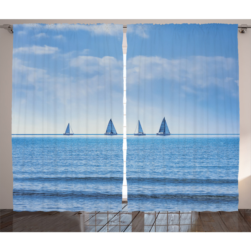 Sailing Boat on Ocean Curtain