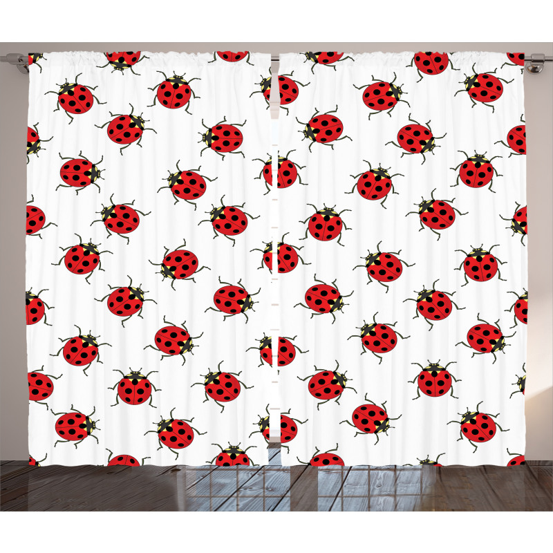 Ladybugs Patterns Curtain