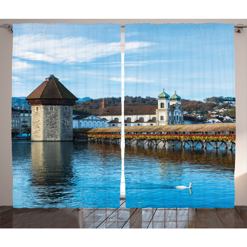 European Town Bridge Curtain