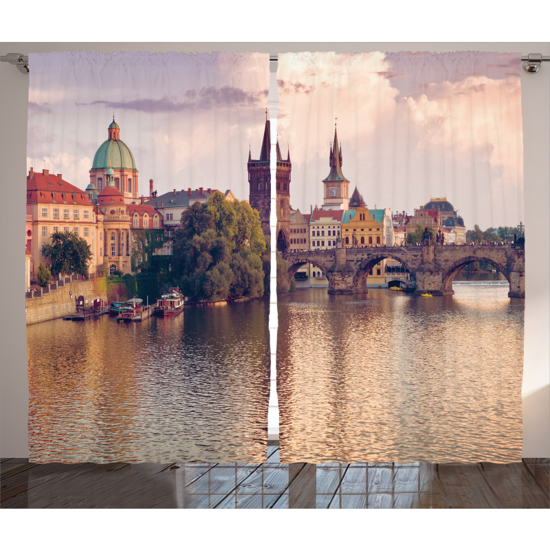 Prague River and Bridge Curtain