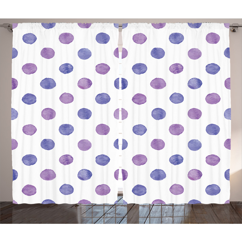 Watercolor Polka Dots Curtain