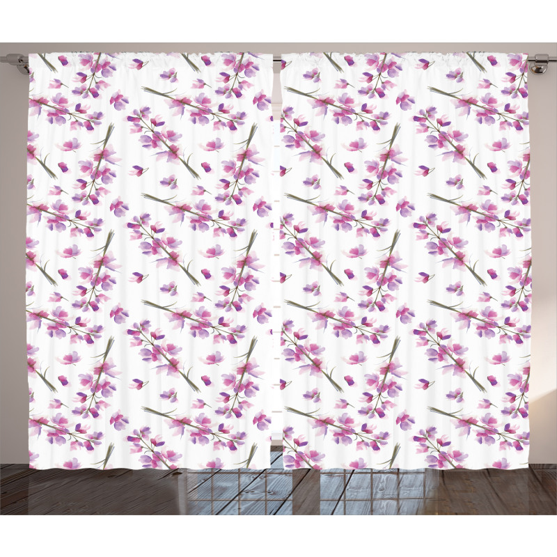 Blooming Flowers Nature Curtain