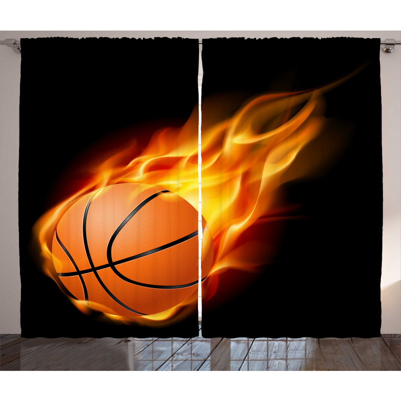 Basketball Fire Shoot Curtain