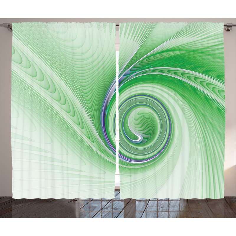 Abstract Fractal Spirals Curtain