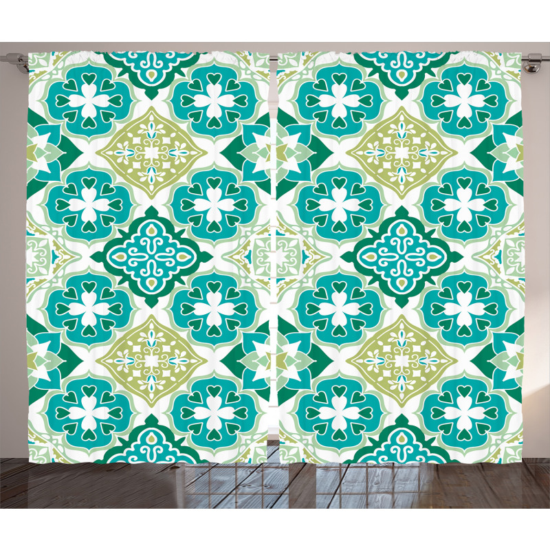 Geometric Colored Tiles Curtain