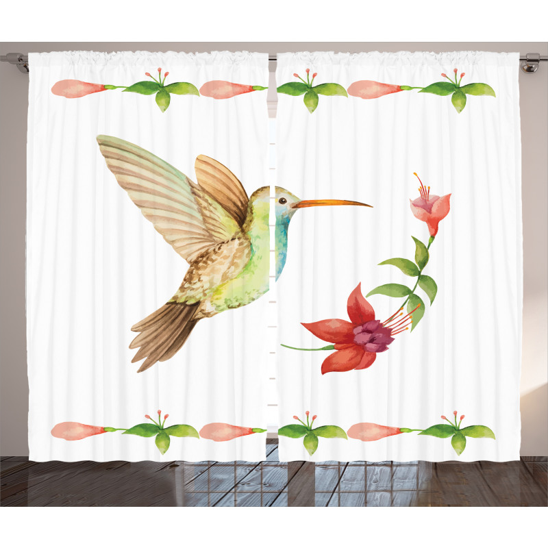 Hummingbird Artwork Curtain