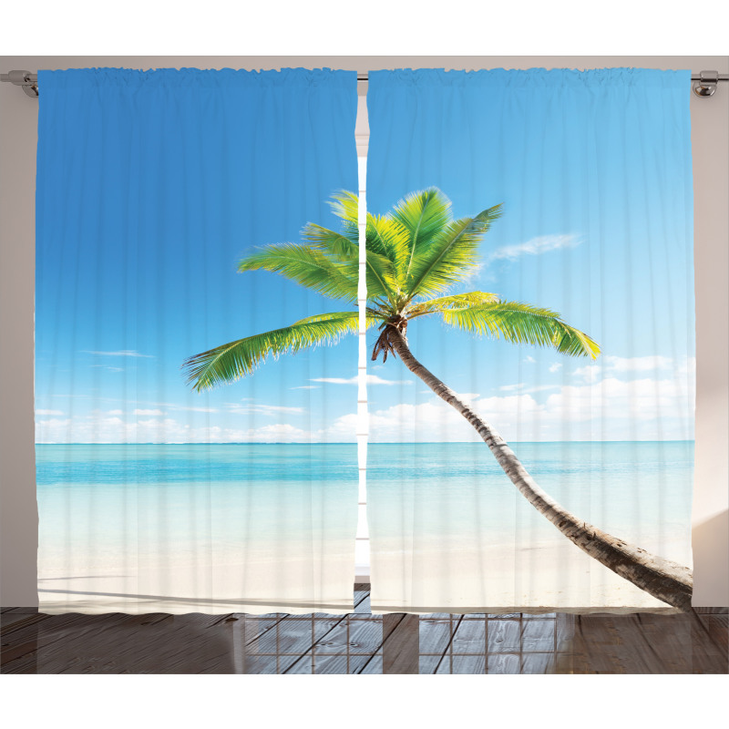 Palm Trees on Caribbean Curtain