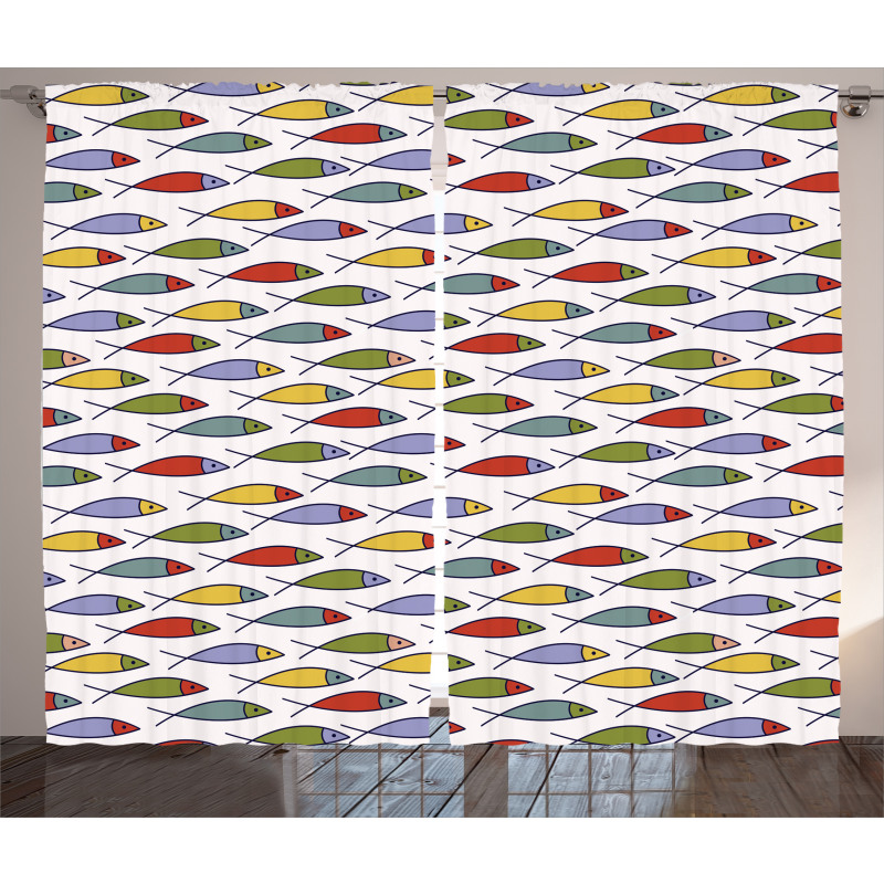 Fish Kids Animals Curtain