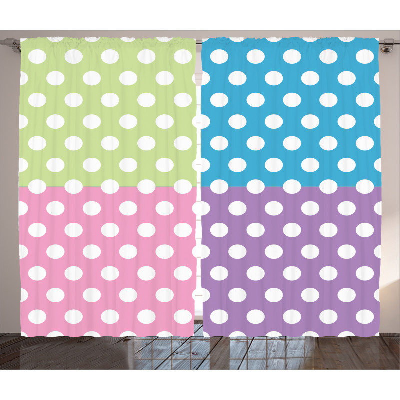 Polka Dots Patchwork Curtain