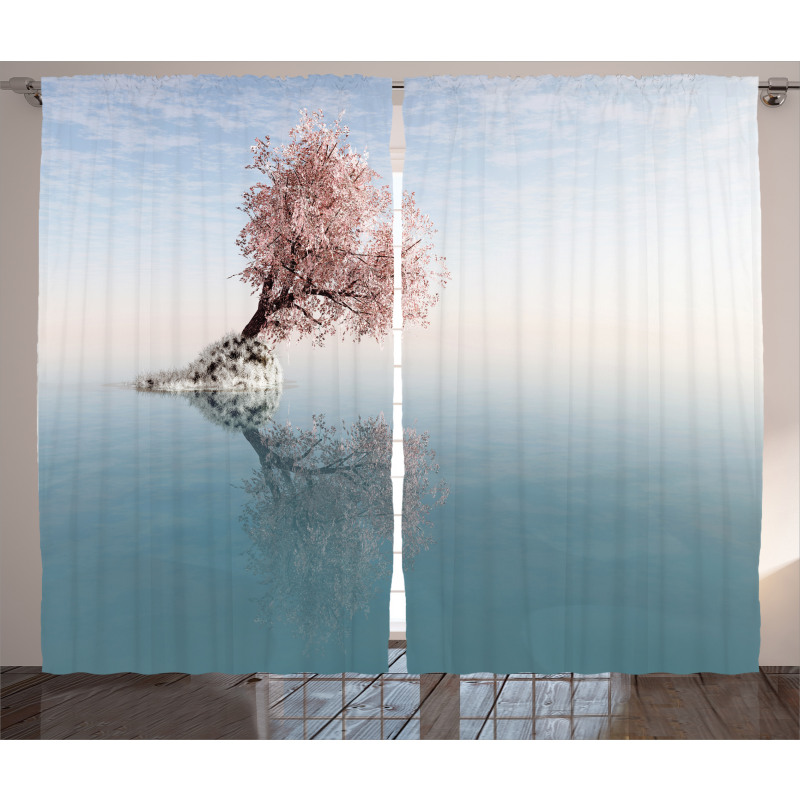 Lonely Tree in Water Curtain