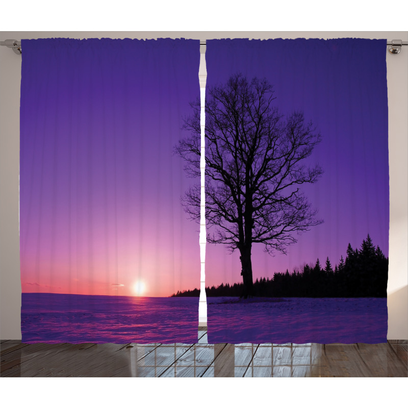 Sunset Nature Landscape Curtain